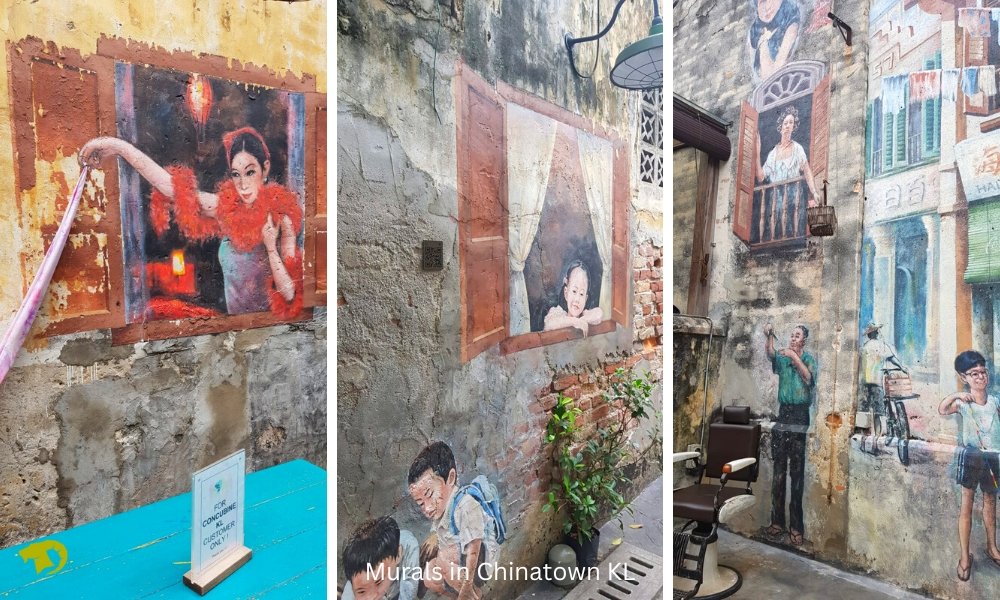 Beautiful wall murals in Chinatown Kuala Lumpur