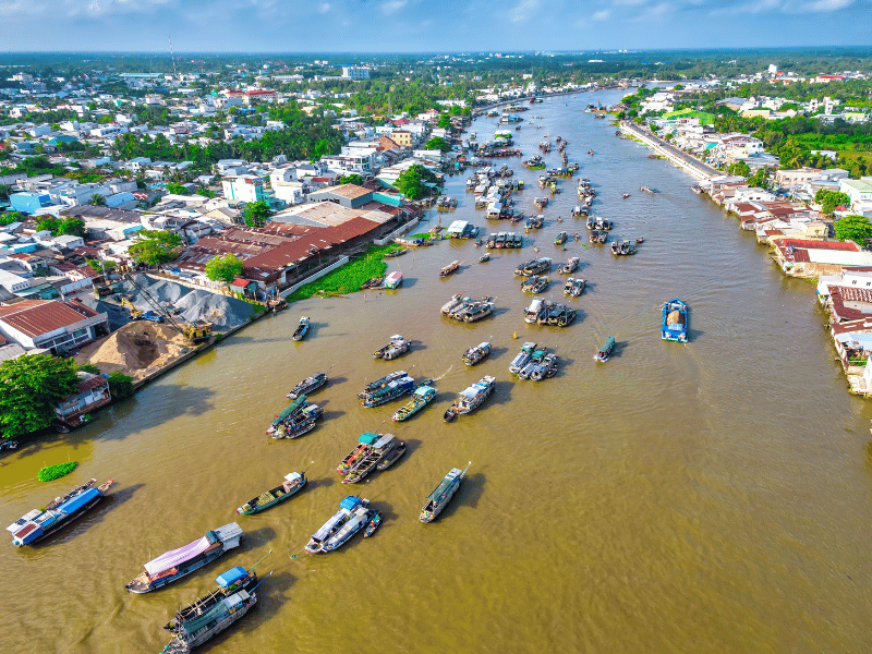 Floating market in southern thailand